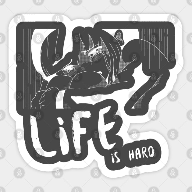 Life is Hard Girl Crying Sticker by Soba Wave Studio